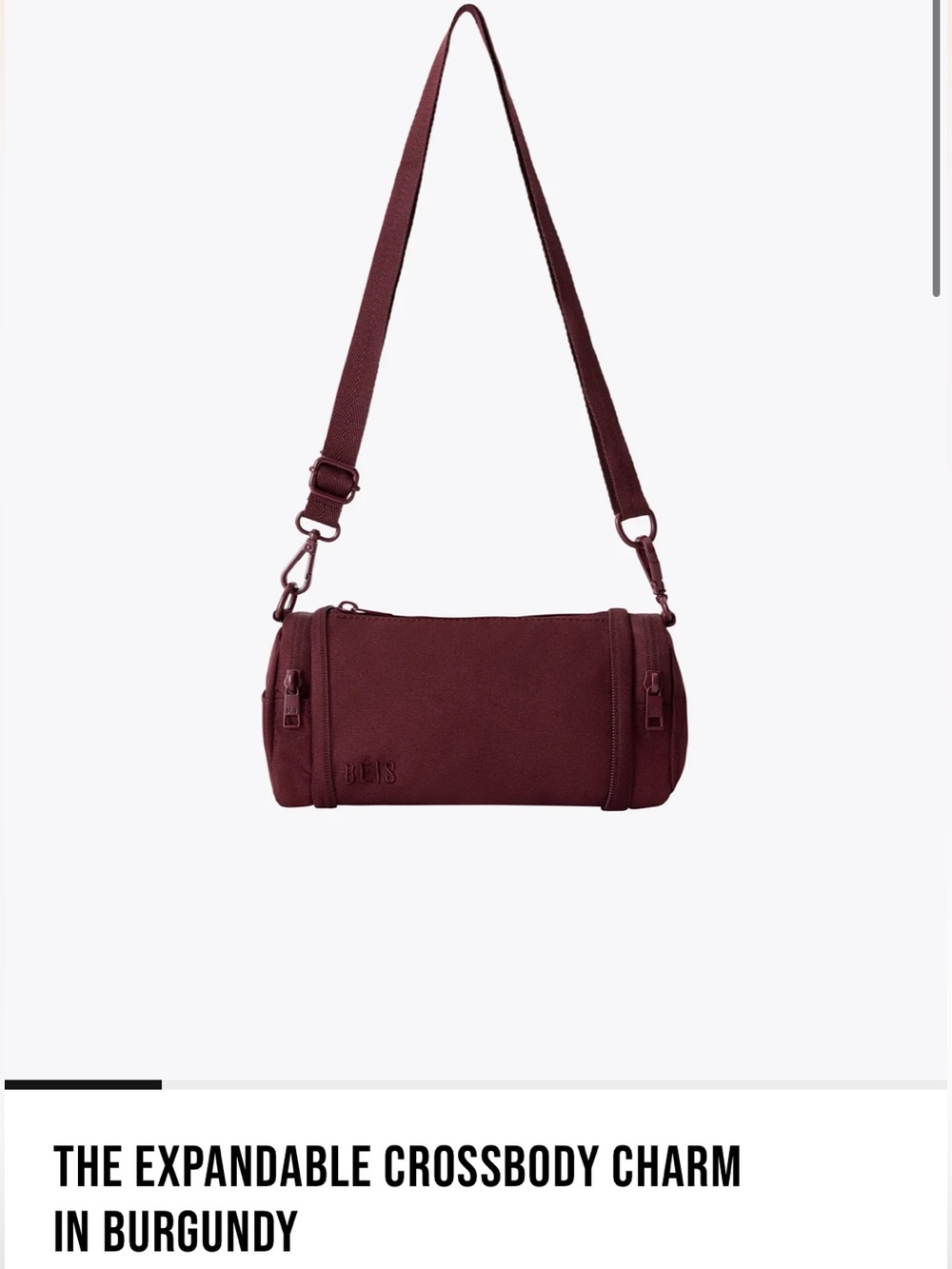 BEIS expandable crossbody- Burgundy